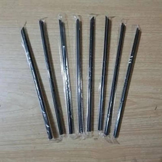 Hitam 衛生尖頭 6 x 20 釐米黑色塑膠包裝吸管 300 件