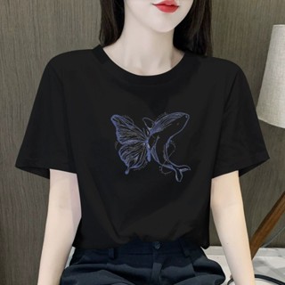 衣時尚 短袖T卹 大尺碼上衣 印花上衣 基本款 中大尺寸M-4XL新款短袖t卹女寬鬆顯瘦圓領上衣-2712.