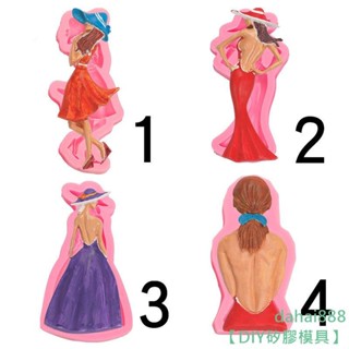 【DIY矽膠模具】翻糖蛋糕模具4款粉紅女郎人頭像身體造型模具軟陶黏土滴膠手工模