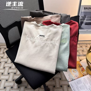 【逆主流】日系簡約短袖T恤 英文刺繡短袖T恤 圓領套頭T恤 cityboy 港風ins情侶上衣 百搭潮流短t 男女同款