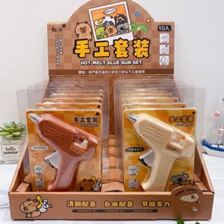 1 套 Capybara 可愛卡通 20W 迷你熱膠槍快速加熱熱熔膠槍用於工藝品學校 DIY 藝術家居快速維修 8 色使