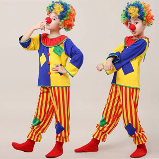 搞笑兒童小丑角色扮演服裝萬聖節服裝衣服男孩女孩套裝角色扮演節日