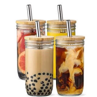 [D0331]梅森水杯玻璃高顔值吸管ins杯子網紅美式咖啡杯隨行冷萃杯玻璃水夏季牛奶杯奶茶杯子玻璃家用