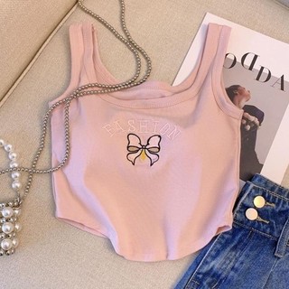Mimo⭐女童弔帶背心年夏季中大童刺繡夏季清涼上衣