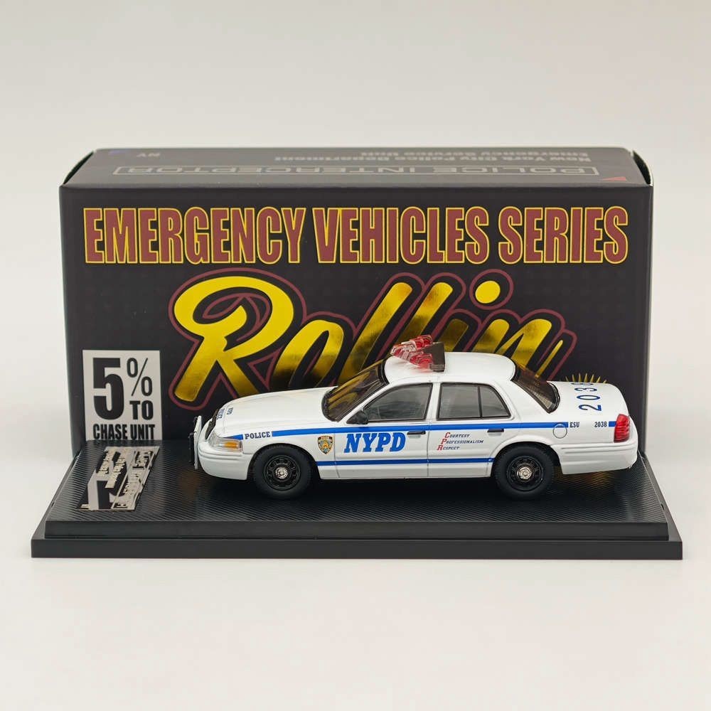 Rollin 1:64維多利亞 皇冠美國警車福特CV合金模型車收藏仿真車模絕版模型
