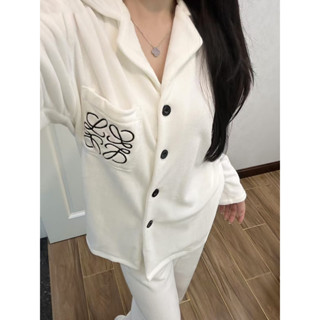 法式高階感德絨睡衣輕奢感秋冬季新款刷毛加厚長袖長褲家居服套裝