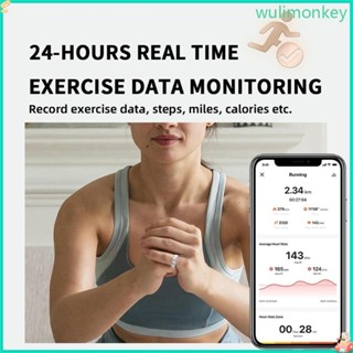 Wu 優雅銀戒指健康追蹤功能睡眠監測計數器