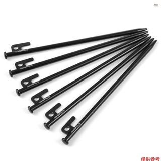 Tomshoo 8 英寸/12 英寸帳篷釘 6 件重型鋼製帳篷樁,適用於戶外野營篷遮陽篷