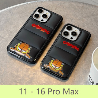 棉服羽絨服懶人咖啡貓卡通手機殻適用於iPhone 16 15 14 12 11 13 Pro Max