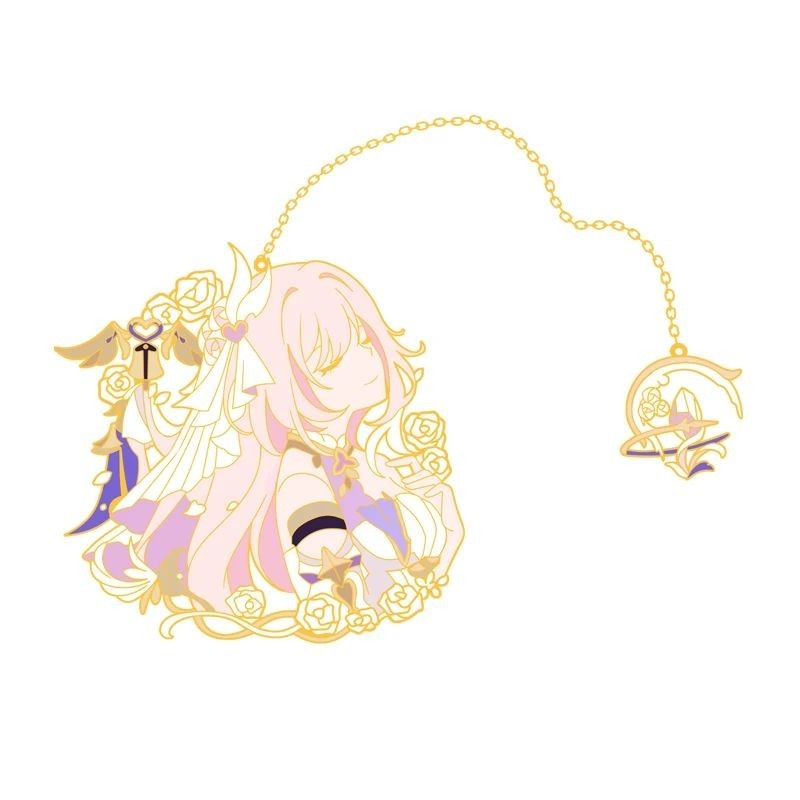 免運 崩壞3艾莉西亞cosplay書簽金屬鏤空書簽鏈弔墜文具道具收集禮物小胡桃小店