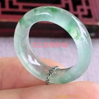翡翠色藍水戒指冰飄蘭花玉石指環石英岩高冰種跑環模擬玉男女戒圈翡翠色藍水戒指冰飄蘭花玉石指環石英岩高冰種跑環模擬玉男女戒圈