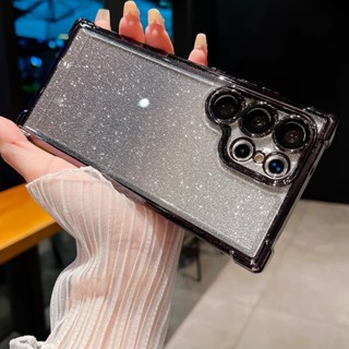 手機殼適用於三星 S25 S24 Ultra + Plus FE A16 5G 電鍍亮片外殼裝甲保險桿防摔鏡頭膜保護殼