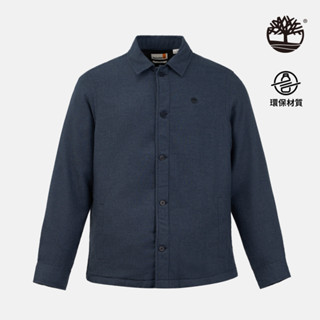 Timberland 男款深寶石藍法蘭絨長袖襯衫|A44E5475