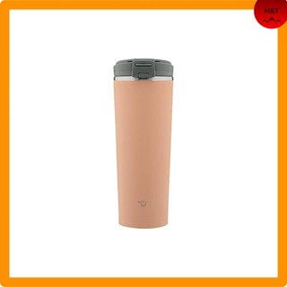 象印瑪霍賓（ZOJIRUSHI）保溫杯 帶蓋隨行杯 可攜帶 無縫鋁杯 翻蓋式 400毫升 桂皮米色 蓋子和墊圈一體化 方