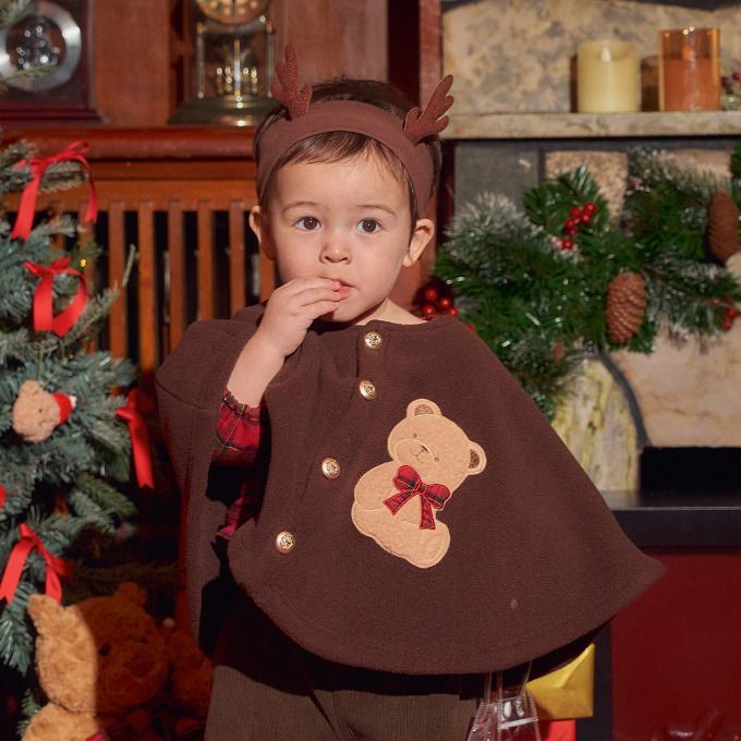 【現貨】 韓國 Little Tini - Teddy Cape 熊熊 斗篷 聖誕節