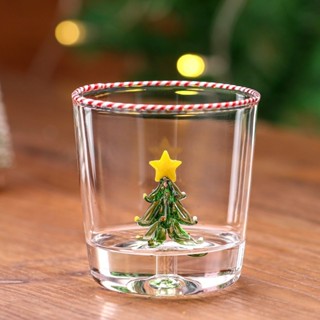 ins玻璃杯🎄可愛立體水杯 創意耶誕樹玻璃杯 高顏值耐熱杯子 水杯咖啡杯正品 聖誕禮物 情侶水杯