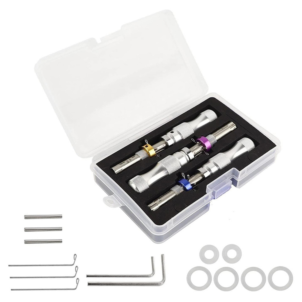 適合初學者和專業鎖匠的管狀鎖撬套裝,用於採摘管狀鎖的不銹鋼工具套件