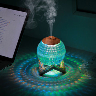 【現貨速發】水晶球加濕器 星球造型七彩氛圍燈 家用臥室小夜燈zozela