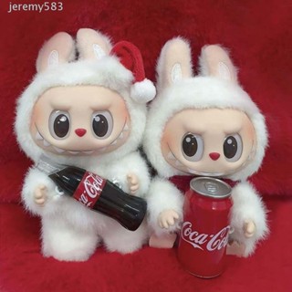 JEREMYLabubu可口可樂系列毛絨公仔,V1V2坐下拉布布卡通流行超市鑰匙扣Labubu娃娃雕像