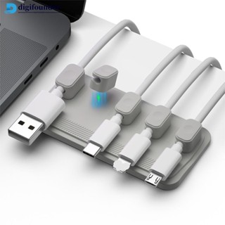 DIGIFOUNDER 磁性滑鼠電纜線整理器桌面電纜夾保護器繞線器排插頭固定 USB 充電線固定器磁鐵 L6Z7