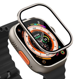 2 合 1 鋁合金錶殼+手錶強化玻璃 適用 Apple Watch Ultra 49 mm螢幕保護膜金屬一件式邊框保險槓