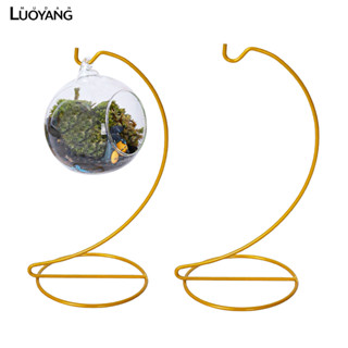 洛陽牡丹 微景觀玻璃圓球支架鐵藝掛架花瓶架現代簡約植物懸掛吊瓶支架