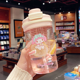 隨行杯 冰霸杯 夏天水杯女生高顏值可愛三麗鷗帶茶倉吸管杯學生便攜兩用杯子塑膠