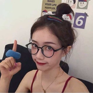 眼鏡防滑 無框眼鏡 半框眼鏡 黑框眼鏡 眼鏡框 半匡眼鏡 2021新款黑框眼鏡女藝文復古不規則圓形近視眼鏡架韓版潮素顏網