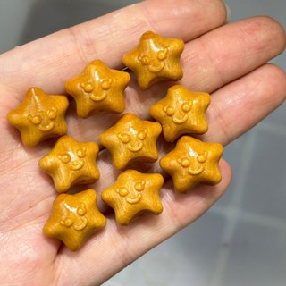 芭比檀木雕刻笑臉小星星DIY文玩佛珠飾品配飾手機鏈手鍊吊墜包掛