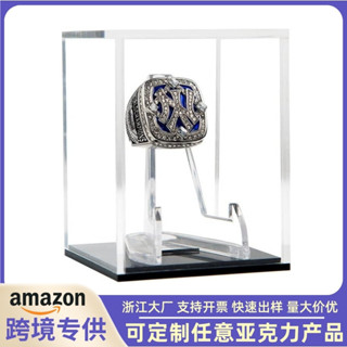 訂製亞克力透明與黑色底板mini展示盒棒球戒指挑戰軍用硬幣收納盒