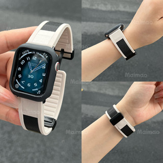 獨家訂製 矽膠米蘭錶帶 磁吸扣 適用Apple watchS10 9 8 7 6 5 錶帶 矽膠錶帶 運動錶帶