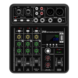 [WOW] 音訊混音器數字混音器 4 通道 256 DSP 效果器 DJ 控制檯 DJ 裝置 USB 音訊混音器,用於音