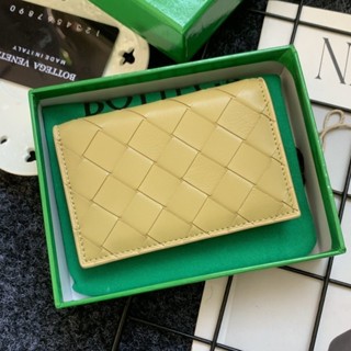 新品首發 編織羊皮對摺頭層錢包男女按扣真皮手工卡包銀行卡風大容量ins