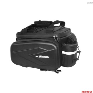 [新] 硬殼自行車後座包防水自行車架包帶反光條用於自行車後架