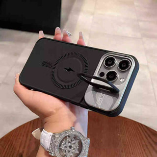 磁場手機殼 高透亞克力 閃電磁吸鏡框支架iPhone15手機殼蘋果14Pro外殼13鏡頭支架magsafe磁吸13pro