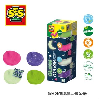 SES Creative幼兒DIY快樂創意黏土/ 夜光4色/ 90gr/ 00516 eslite誠品