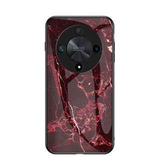 榮耀X9B經典大理石紋手機殼高品質防爆玻璃保護套