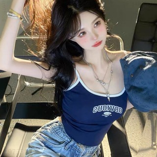 字母辣妹背心 運動吊帶背心 少女內搭帶胸墊 打底內衣 防走光外穿短款上衣 短板背心 性感甜辣夏日百搭吊帶小可愛