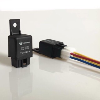 汽車繼電器 12V24V40A YCT-12V-A 有帶線插座的汽車的空調汽車繼電器