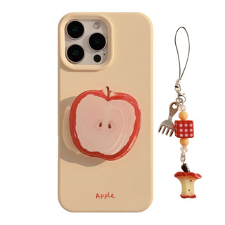 卡通紅色水果架手機殼適用於 iPhone 11 12 13 14 15 16 Pro Max 外殼黃色軟橡膠加厚保護套適