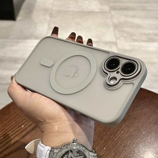 高透亞克力 磁場手機殼 【磨砂鈦灰色】iphone16/15pro手機殼磁吸無線充電適用蘋果14proMax新款13簡約