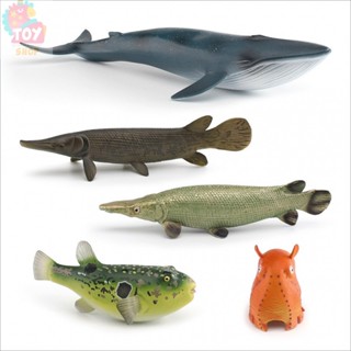 兒童科教認知玩具 模擬海洋動物模型 海底生物藍鯨花枝玩偶擺件