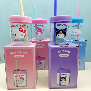 現貨【MINISO】名創優品 三麗鷗高硼玻璃吸管杯 庫洛米 凱蒂貓 玉桂狗 可愛水杯【MF0583】5D