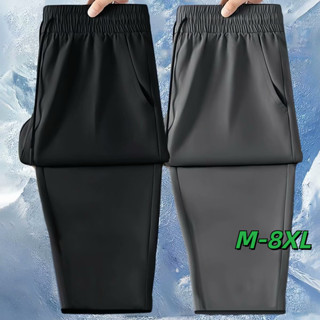 🔥48H出貨 M-8XL冰絲褲子 男士褲子 夏季褲子 休閒褲 薄款長褲 夏季褲子男 潮流長褲