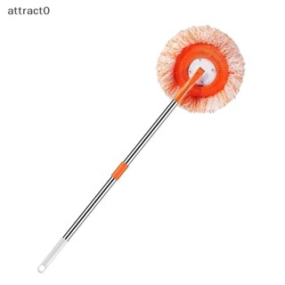 攻擊 360°可旋轉拖把套裝帶 1 個可更換拖把頭圓形超細纖維除塵拖把清潔工具,適用於家用地板牆窗 TW