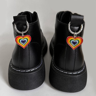 Doc Martens 後跟鞋釦 彩色金屬心形吊墜鞋子配件掛件