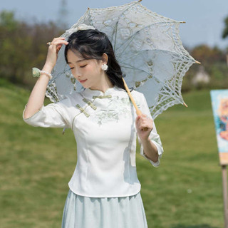 原住民服飾 繡花漢服女 初色 服飾 民國風復古女裝漢服改良旗袍上衣中國風刺繡唐裝禪意茶藝服兩件套