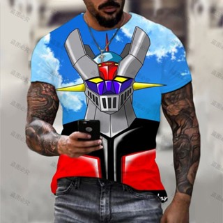 男士 T 恤 Y2k 上衣高畫質印花 T 恤 Mazinger Z 2024 Essentials 超大原宿衣服高品質時尚