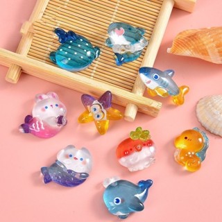 [6193好評] 海洋美人魚樹脂配件DIY手機殻材質KitdiyDolphin鯊魚膏膠水配件模擬野生動物模型兒童玩具擺件