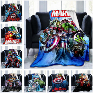 MARVEL 復仇者聯盟漫威超級英雄鋼鐵俠卡通動漫法蘭絨印花毯子家居客廳沙發辦公室午睡毯兒童臥室床飾柔軟保暖毯子-4